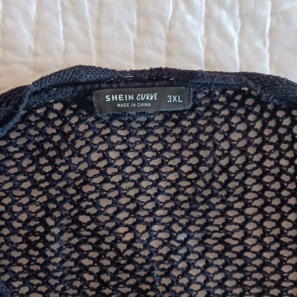 Black Crochet Swimsuit Summer Lace Tie Coverup Womens 3XL/oversized Goth Cropped - Picture 3 of 6